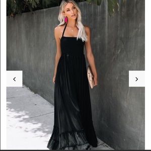 Vici Zayn Smocked Backless Halter dress